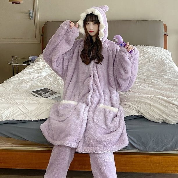 Pijama de mujer Shark 2023 con capucha de franela, conjunto de pijama Kawaii para mujer con pantalones, pijama bonito para fiesta de Halloween, ropa de estar por casa