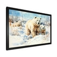 thumbnail image 2 of Designart "Winter Scenery Polar Bears in Snow II" Animals Framed Wall Art Decor - Modern Farmhouse Blue Bear Hallway Framed Wall Art Decor, 2 of 6