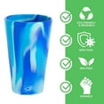 thumbnail image 3 of Silipint: Silicone Pint Glasses: 4 Pack Arctic Sky - 16oz Unbreakable Cups, Flexible, Hot/Cold, Non-Slip Easy Grip, 3 of 5