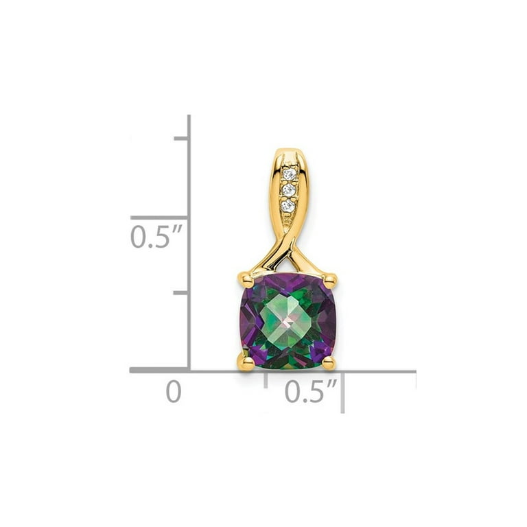 2.00 Carat (Ctw) Mystic Fire Topaz Pendant Necklace in 14k