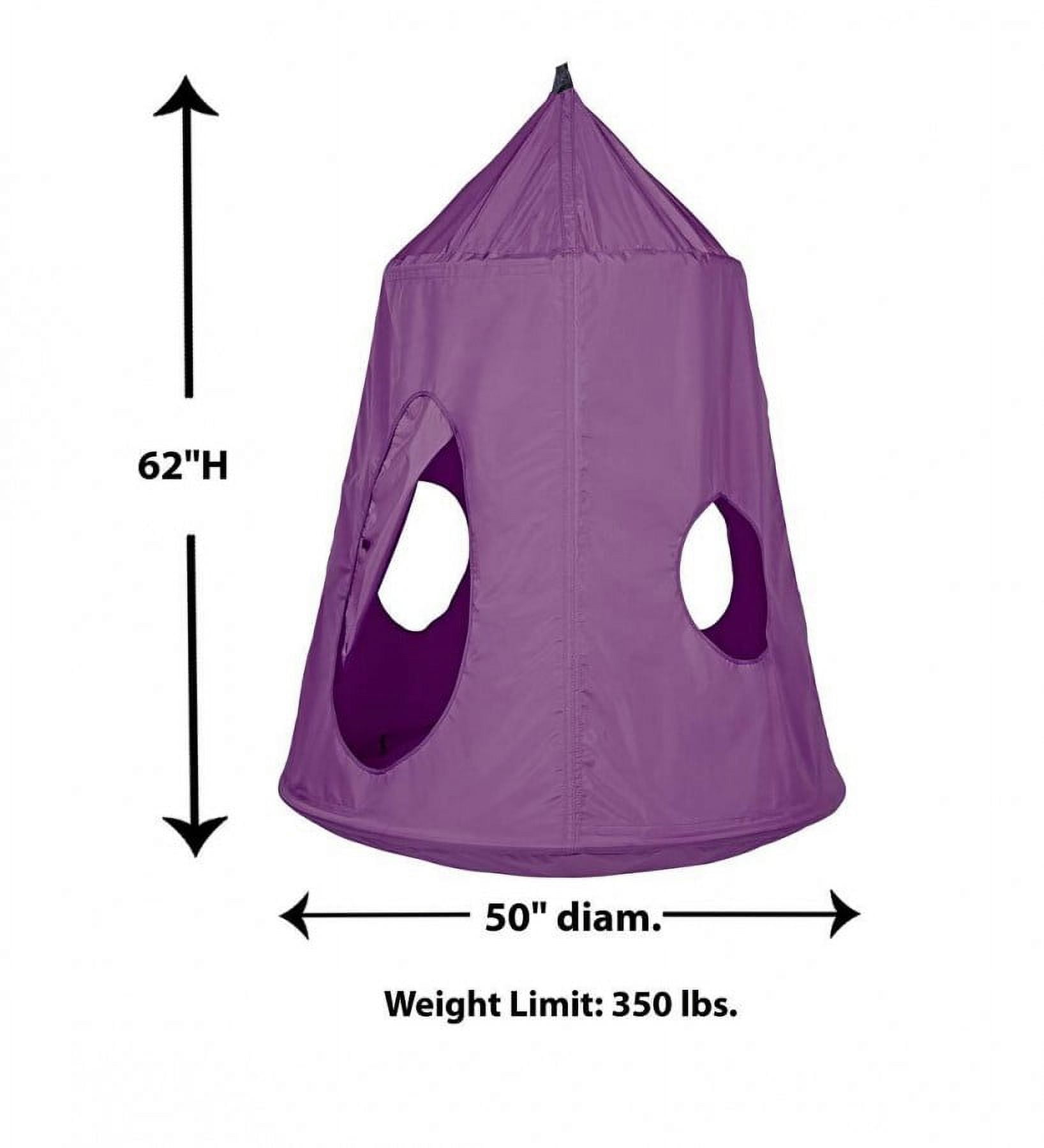 HearthSong HugglePod HangOut Nylon Hanging Tent and Family HangOut Steel Stand Set, Purple
