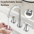 thumbnail image 4 of KINGTACK Bathroom Faucet for Sink 3 Hole, Brushed Nickel Bathroom Faucets with Pop-up Drain and Supply Lines, 2 Pack, 4 of 10