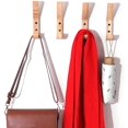 thumbnail image 4 of 4 Pieces Rubber Wood Wall Coat Hooks Coat Racks with Two Hooks, 16 x 6 x 2.5 cm, 4 of 5