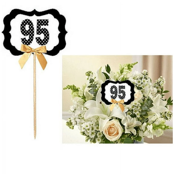 95th Birthday / Anniversary Table Decoration Party Centerpiece Pick - Set of 6