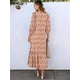 thumbnail image 4 of Vestido largo ANRABESS Boho Summer 2025 con mangas abullonadas y cuello en V, 4 of 6