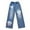 Blue, variant on TOOYOU Girls Jeans Demin Pants Bowknot Wide Leg Flare Cargo Jeans Boot Cut Bottom Denim Pants Versatile Straight-Leg Pants Lightweight Sports Trousers For Sweet Girls Size 4-5 Years Sky Blue