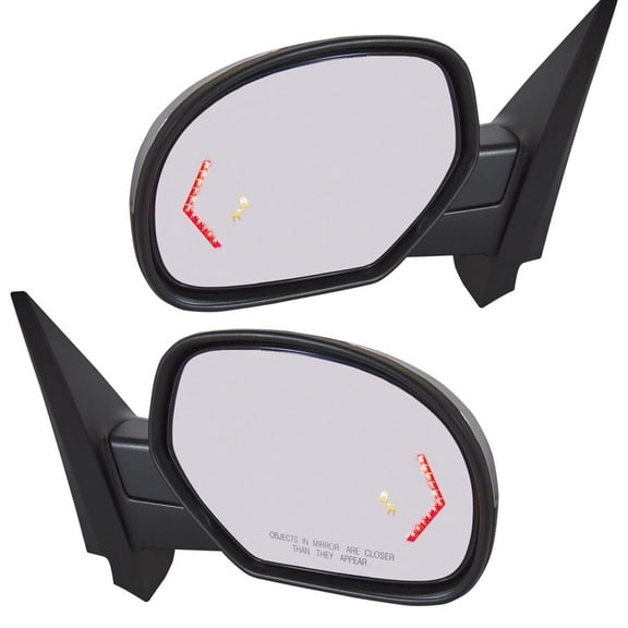 TRQ Mirror Power Folding Heated Signal Memory Blind Spot Puddle Chrome Pair MRA04492