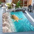 thumbnail image 1 of Turtle Under Ocean Water 3D Illusion Washable Outdoor Area Rug for Patio Deck Backyard Balcony Reversible Camping Rv Picnic Carpet Kitchen Bathroom Mat 3x5ft, 1 of 6