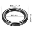 thumbnail image 2 of GFDYREE 36x25x5.5mm Spring Gate O Rings, 5 Pack Round Snap Clip Zinc Alloy for Keyrings Buckle, Black, 2 of 5
