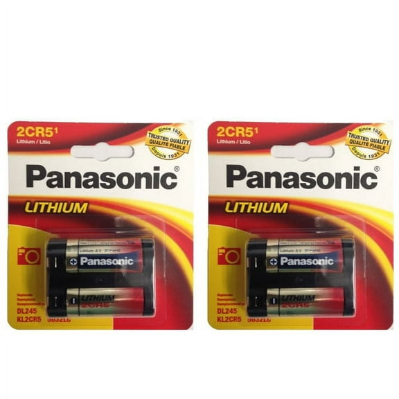 2 Pack Panasonic 2CR5 Lithium Photo Battery DL45, KL2CR5, 5032LC