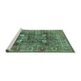 thumbnail image 2 of Ahgly Company Machine Washable Indoor Rectangle Oriental Turquoise Blue Industrial Area Rugs, 7' x 10', 2 of 4