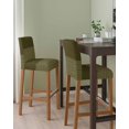 thumbnail image 2 of Olive Green Striped Bar Stool Covers Set of 2, Vintage Stripes Ombre Stretch Washable Bar Chair Covers with Backs, Removable Pub Counter Height Chair Cover for Kitchen Dining Room Cafe, 2 of 7