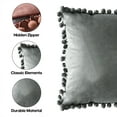thumbnail image 4 of Decorte Funda de almohada 20x20, paquete de 2 cómodas fundas de almohada cuadradas de terciopelo con pompón suave, decoración para el hogar de granja, 4 of 5
