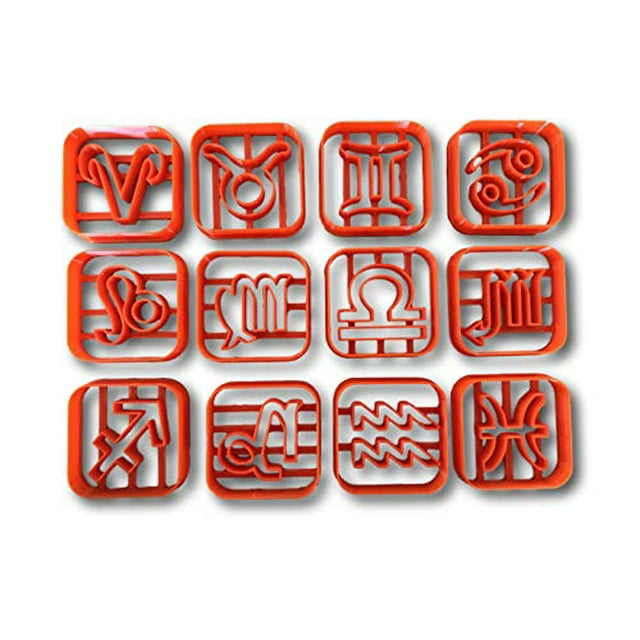 Cutters à Biscuits Signe du Zodiaque (Lot de 12) - Expédition Rapide - Arêtes Vives - Qualité Exceptionnelle