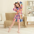 thumbnail image 3 of FORMRS Niños Bathrobe Unisex Hooded Robe Soft Plush Pajamas Sleepwear, Size 2-3T, Colorful Jars, 3 of 7
