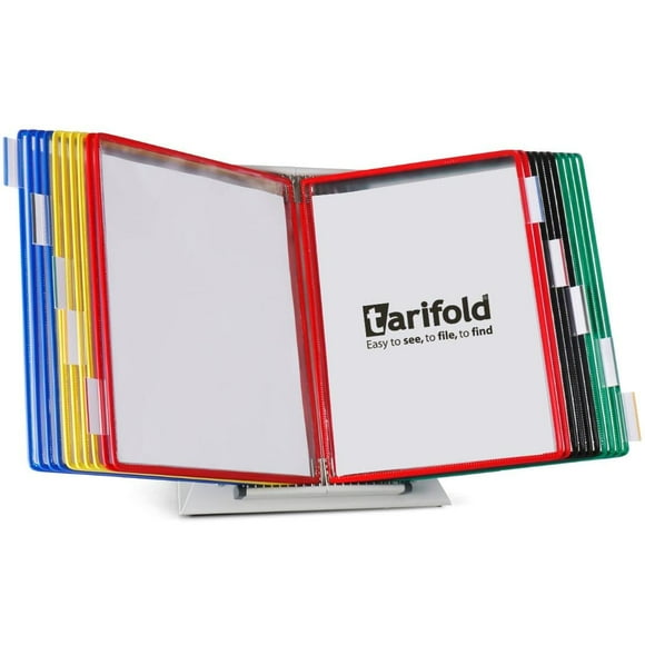 Tarifold Desktop Reference and Display System 20 Display Pockets Assorted Colors (D292)