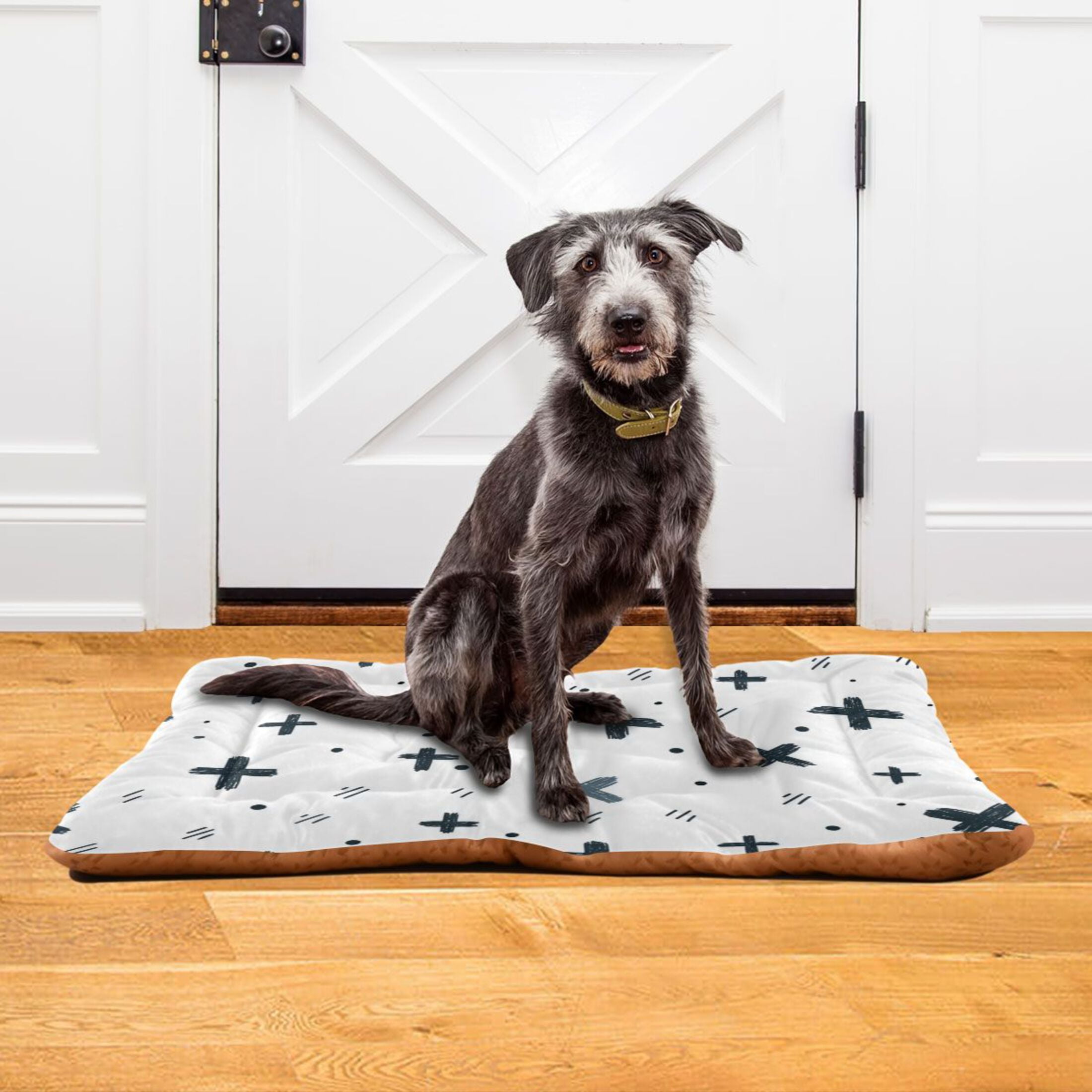 Cozy Mat Pet Bed Indoor Outdoor Warm Soft For Cat Dog Puppy(S/M) Hand-drawn Crosses