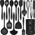 thumbnail image 1 of Silicone Cooking Utensils Set - 446°F Heat Resistant Kitchen Utensils,Turner Tongs,Spatula,Spoon,Brush,Whisk,Kitchen Utensil Gadgets Tools Set for Nonstick Cookware,Dishwasher Safe (BPA Free), 1 of 4
