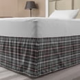 thumbnail image 1 of Abstract Bed Skirt, Plaid Inspired Classic Design of Diagonal Streaks Composing Squares, Elastic Bedskirt Dust Ruffle Wrap Around for Bedding Decor, 4 Sizes, Blush Grey and Pale Grey, by Ambesonne, 1 of 2