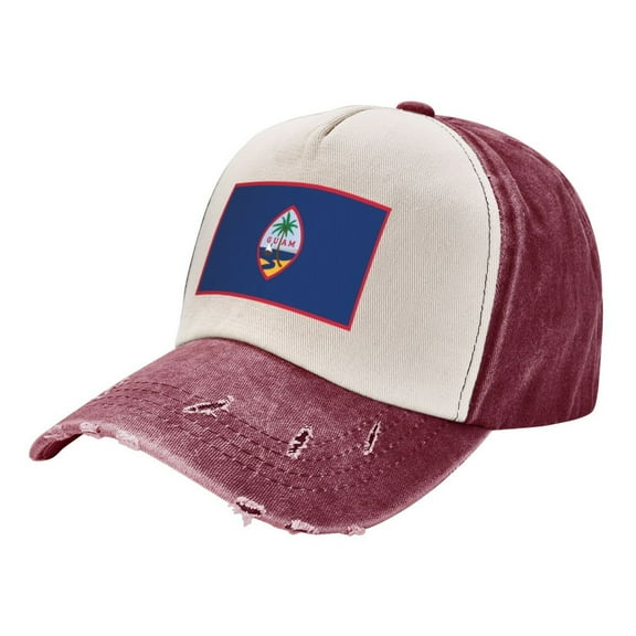 Flag Of Guam Baseball Cap Distressed Adjustable Vintage Cotton Denim Hat for Women Men