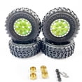 thumbnail image 1 of Vogacara RCGOFFLOW 4x llantas de plástico duraderas, llantas para ruedas de control remoto 1/24, neumático Axial SCX24 RC, pieza de coche RC, Kits de construcción modelo Verde, 1 of 6