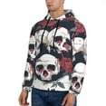 thumbnail image 3 of Salouo Gothic Skulls And Roses Pattern Men's Fall Hoodie Sweatshirt,Sport Hoodie with Pockets for Men Pullover Casual Hooded Sweatshirt-Large, 3 of 7