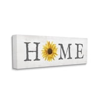 Stupell Industries Rustic Home Text Yellow Sunflower Accent Typography ...