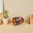 thumbnail image 2 of LABSERRON Yard Wooden Barrel Decor Carbonized Color Flower Pot 1Set, 2 of 5