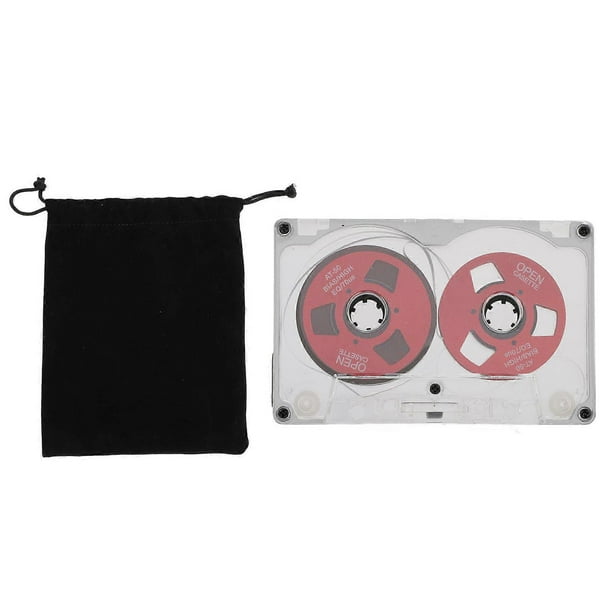 Reel to Reel Blank Sound Cassette Tape DIY Homemade 55 Minutes Aluminum Empty Cassette Tape for Music Recording Silver Frame Red Plate