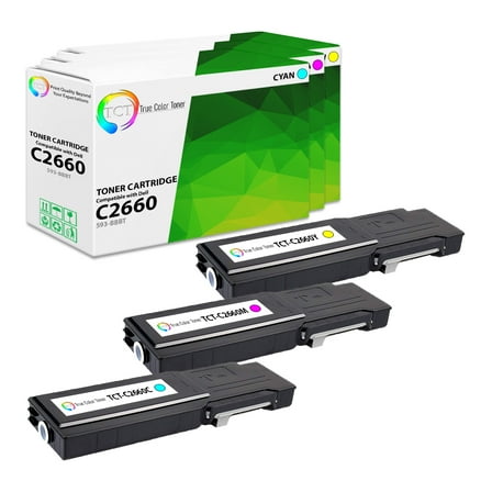 TCT 2660 Color Toner Cartridge 3 Pack - Premium Compatible Replacement for Dell C2660DN C2665DNF