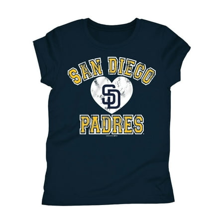 MLB San Diego Padres Girls Short Sleeve Team Color Graphic Tee