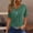 Green, variant on ZZwxWA Women's Casual Solid Color Short-Sleeved V-Neck Top