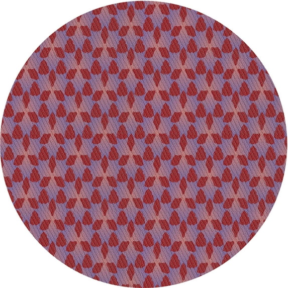 Ahgly Company Machine Washable Indoor Round Transitional PaleVioletRed Pink Area Rugs, 4' Round