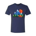 thumbnail image 2 of Neon Colorful California Bear Sunset Cali Redwoods | Mens Fashion Premium Tri Blend T-Shirt, Vintage Navy, Medium, 2 of 4