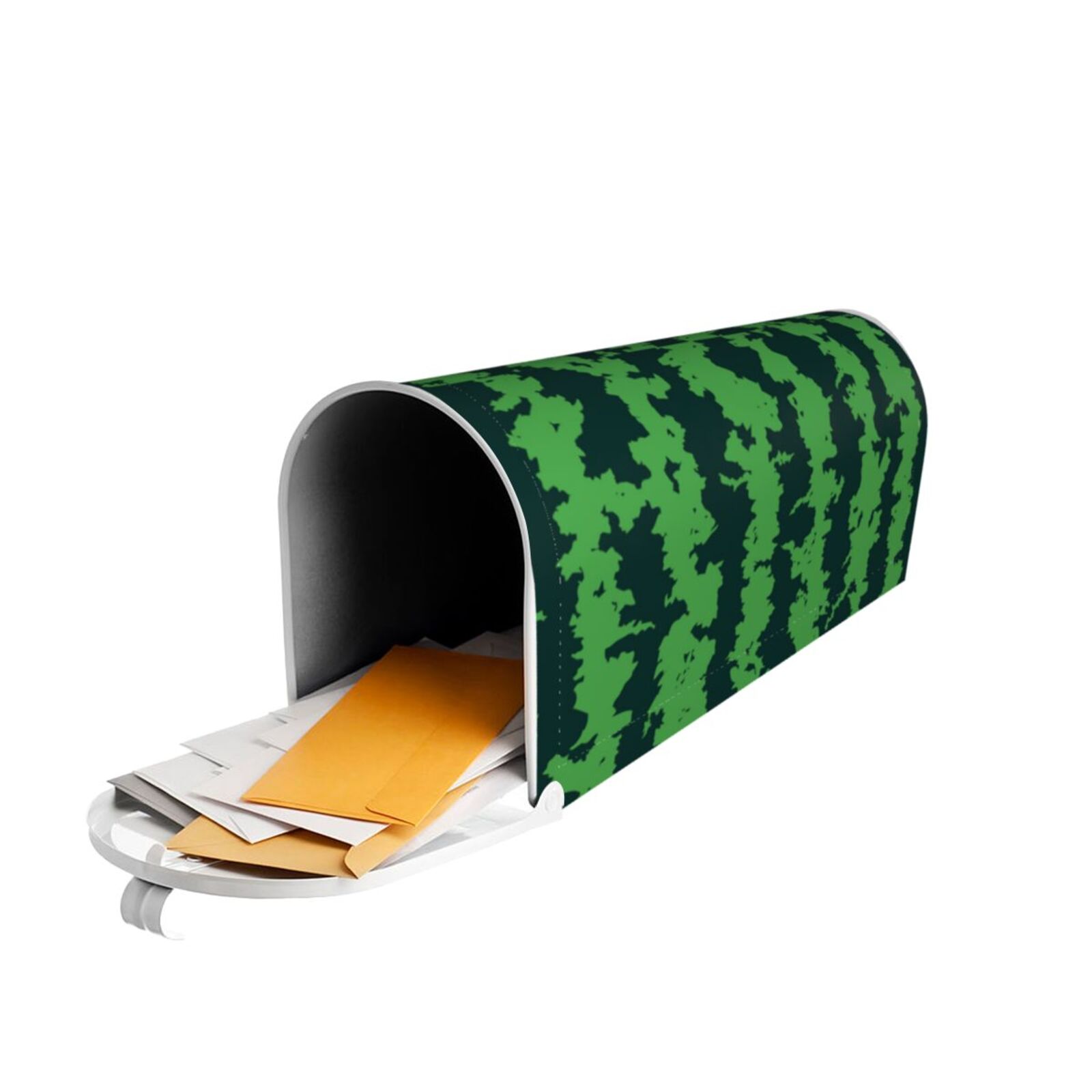 Logiee Green Stripes Of Watermelon Print Post Letter Box Wrap Decor, Mailbox Cover Suitable for Standard Mailbox and Large Size Mailbox,Outdoor Yard Decoration-21x18 in