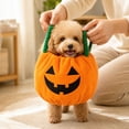 thumbnail image 4 of Halloween Funny Pumpkin Dog Cat Costume pumpkin dog costume halloween costumes for dogs plush jack o lantern style pet clothes for puppy cat halloween festival dress up,L, 4 of 7