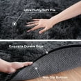 thumbnail image 3 of SARAG Washable, Non-Slip Area Rug,Oval Fluffy Ultra Soft Area Rugs for Bedroom Plush Shaggy Carpet for Kids Room Bedside Nursery Mats, 2.6 x 5.3ft,Tie-dye black and gray, 3 of 9