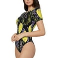 thumbnail image 2 of Haiem Lavender Flowers Women's Crew Neck Short Sleeve Bodysuit Tops Stretchy Slim Basic-X-Large, 2 of 8
