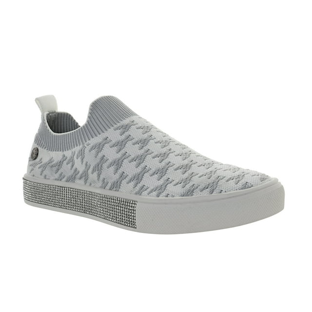 Bernie Mev Chaussures Plates en Tricot Soyeux pour Femmes avec Strass