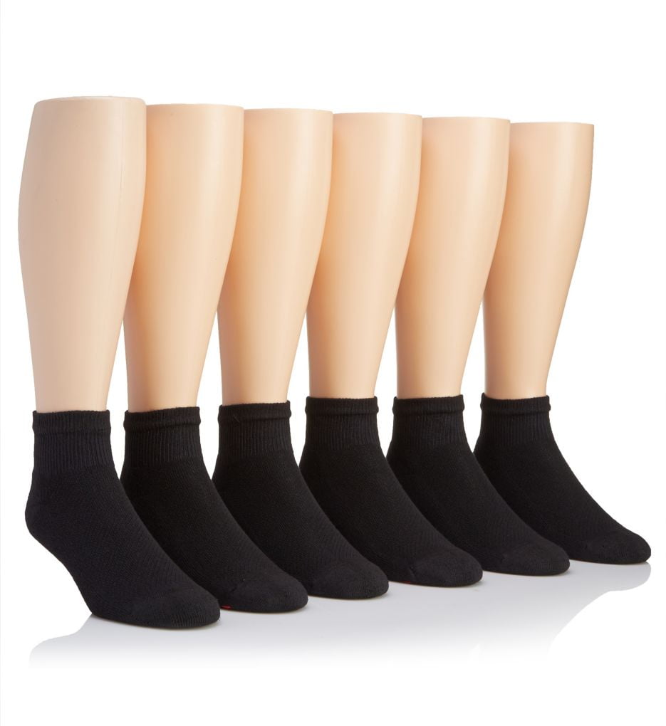 Men's Hanes UL166 XTemp Comfort Cool Black Ankle Socks 6 Pack (Black O/S) Walmart Canada