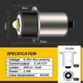 thumbnail image 5 of Ruiandsion P13.5S Miniature LED Bulb, 300LM 6000K Cool White for Mini Flashlights, Portable Work Lights, 6-30V Wide Voltage Non-Polarity, 2-Pack, 5 of 8