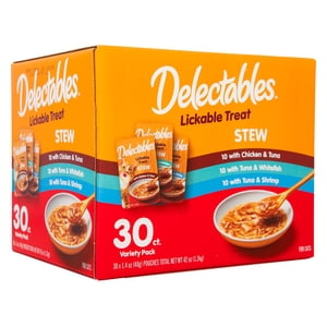 Delectables Stew Lickable Cat Treats Variety Pack, 30 Count