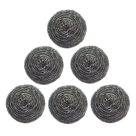 6-Pack Stainless Steel Scouring Pads - Heavy Duty Cleaning Sponges for Pots, Pans & Cookware (30x15cm, Extra Thick Wire)