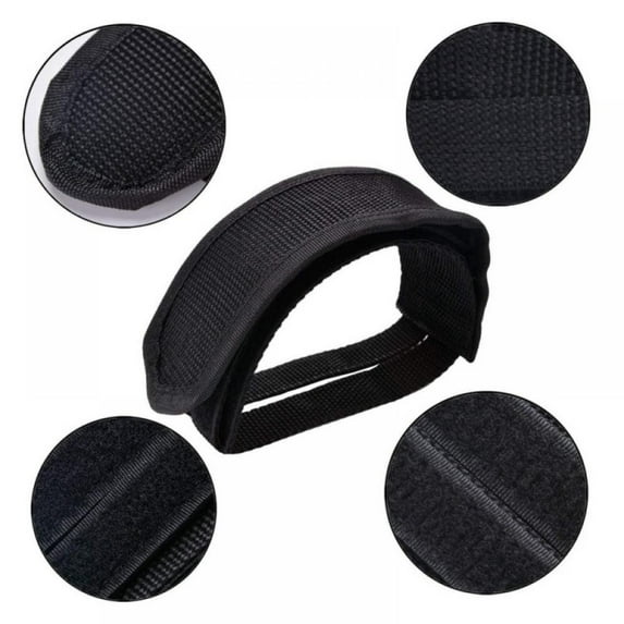 2 Pack Bicycle Nylon Pedal With Bicycle Toe Clip Belt Tape Pedal Fixed Gear Bicycle Bicycle Fixed Cover Black