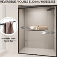 thumbnail image 3 of JESTOP 44-48"W or 56-60"W x 72"H Double Sliding Shower Door, Semi-frameless Bypass Bathroom Sliding Door with 1/4" (6mm) Tempered Glass for Walk-in Shower, Reversible Installation, 3 of 10