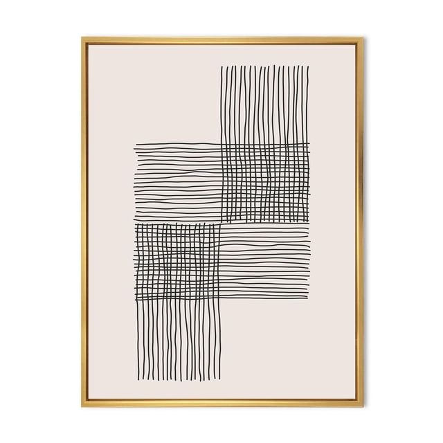Designart Minimal Geometric Compostions Of Elementary Forms XIX FLOAT FRAME WALL ART