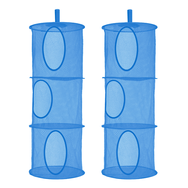 2Pcs Hanging Mesh Stuffed Animal Storage Hammock Net, Foldable Toy