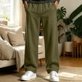 thumbnail image 3 of Iyufng Mens Wide Leg Sweatpants Drawstring Elastic Waist Full Length Loose Casual Pants with Pockets, 3 of 8