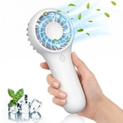 ATUPEN Handheld Mini Fan, 3 Speed 1200mAh Rechargeable Portable Fan for Office Travel Outdoor Fathers Day Gifts (White)