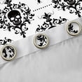 thumbnail image 4 of Homewish Bohemian Skull Skeleton Blackout Curtains,White Black Damask Curtains Pack of 2 (42x84 Each),Halloween Living Room Curtains, 4 of 6